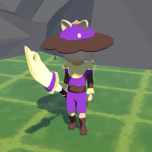 In game Grass spearman in purple armor