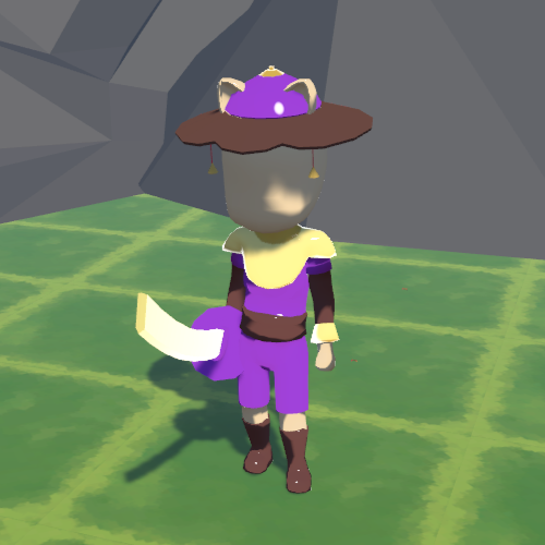 In game Grass swordsman in purple armor