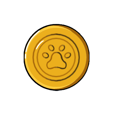 In game cat themed golden coin