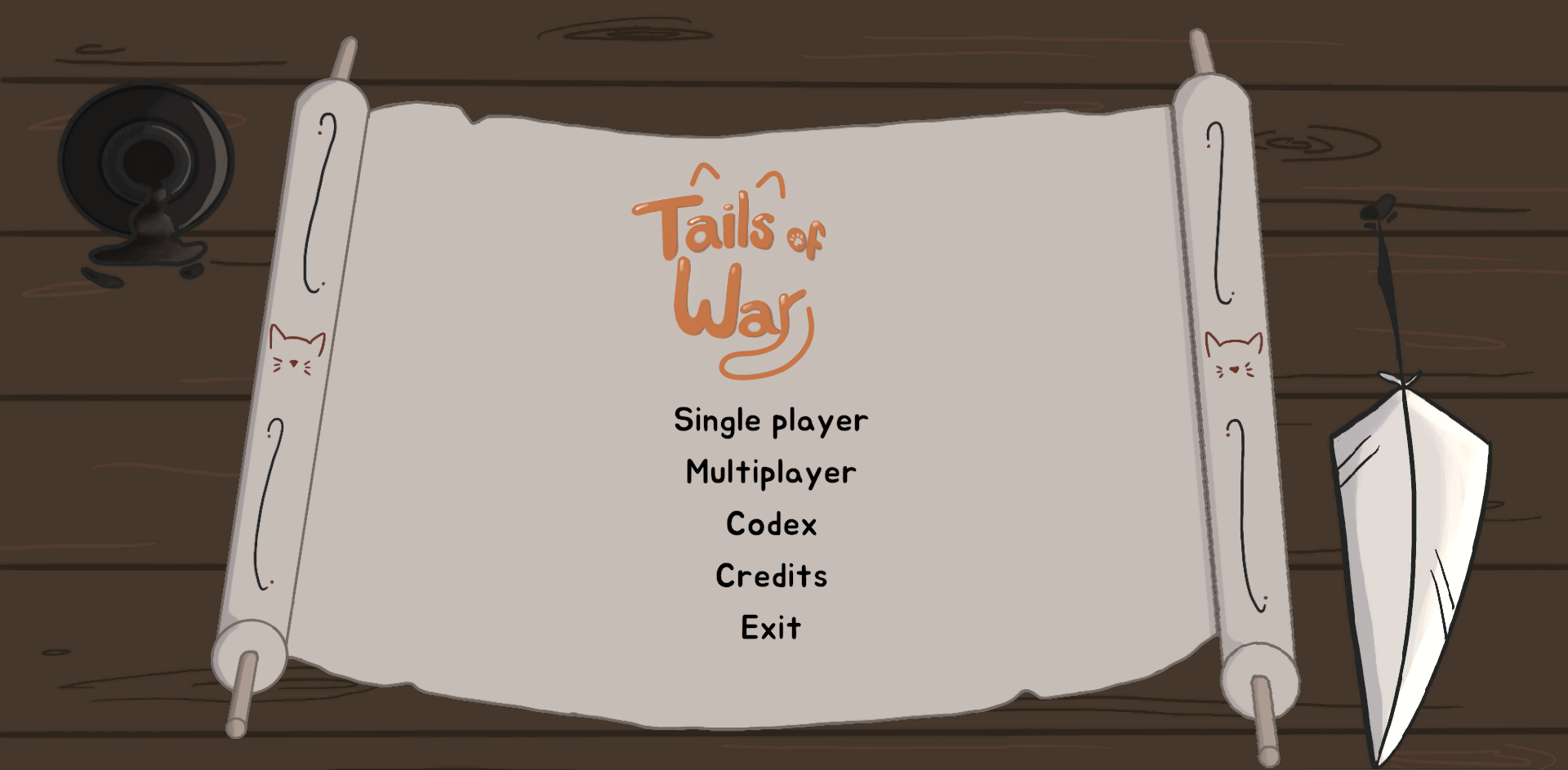 Tails of War option menu screen